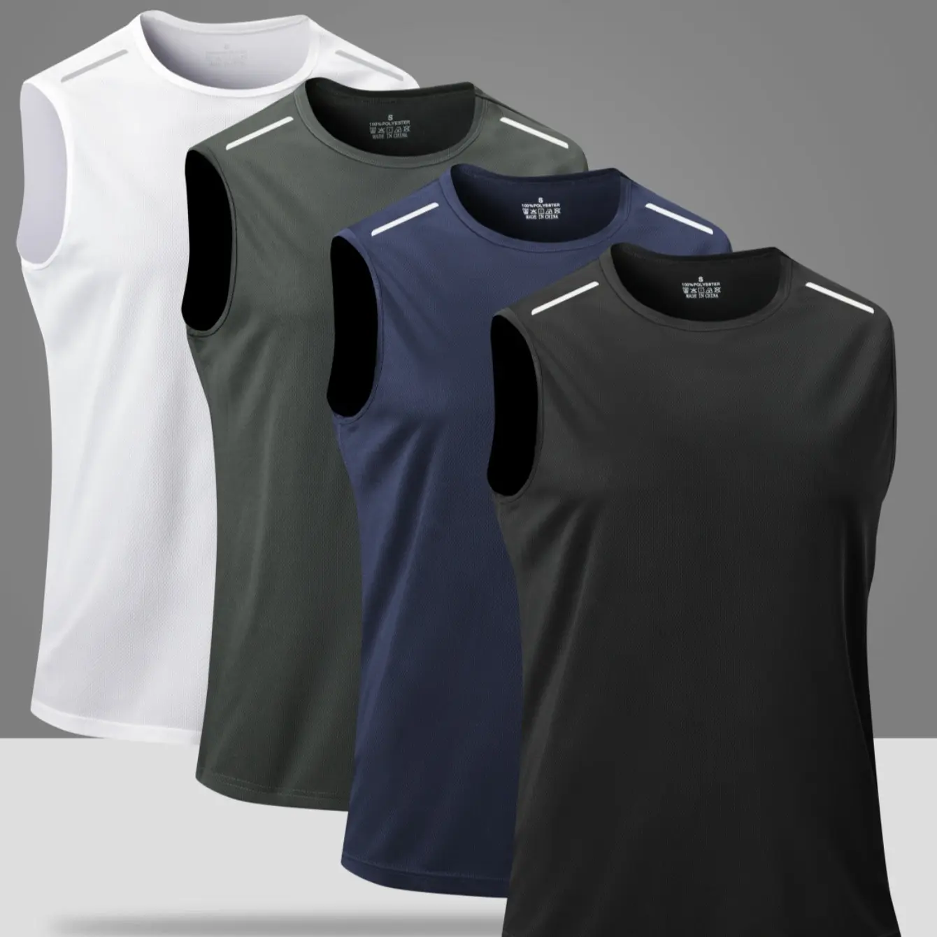 Black + Navy Blue + Dark Gray + White