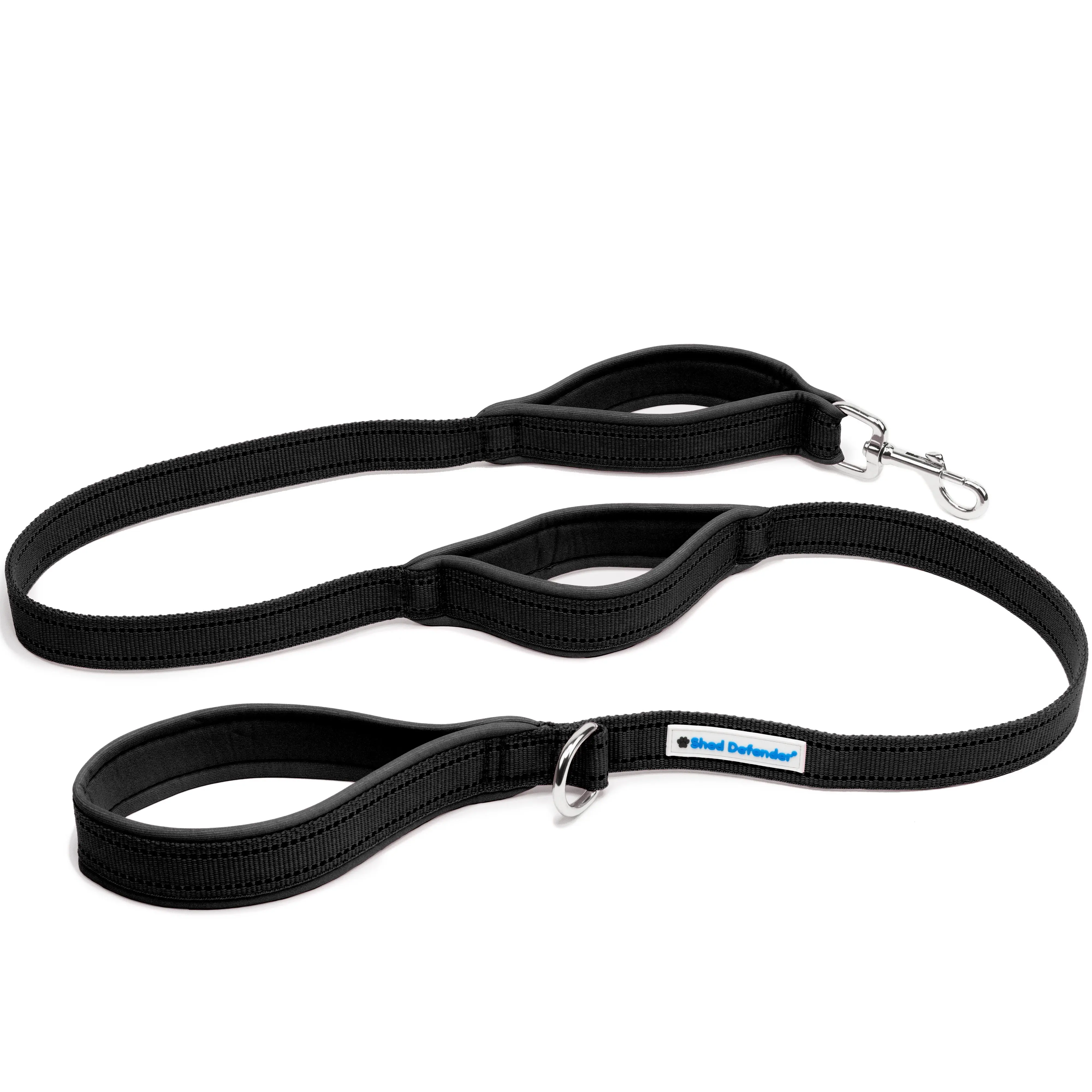 Shed Defender 5 ft. Standard Dog Leash - Three Padded Traffic Handles, Designed in The USA, Dual Layered Thickness Heavy Duty, Reflective Stitching, Large Dogs & Small Breed, Training Lead