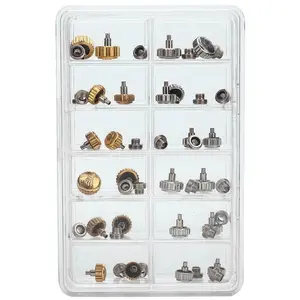 48PCS Watch Crowns Watch Waterproof Replacement Assorted Repair Tools with Box