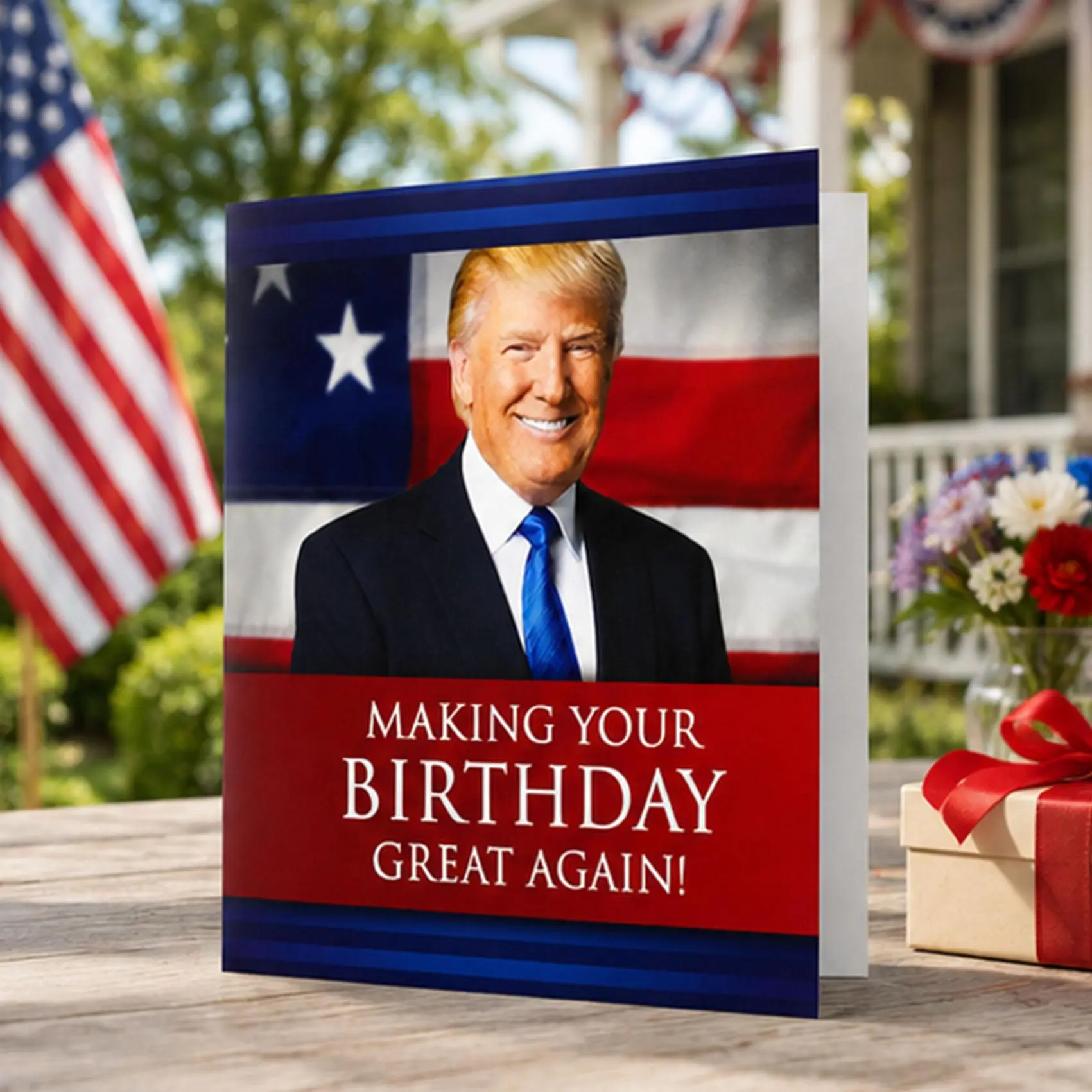 Instant Activation Talking Trump Sound Birthday Card - Funny Audio Greeting Card with Real Trump Voice - Unique Office Stationery Gift for Friends, Instant Activation Greeting Cards