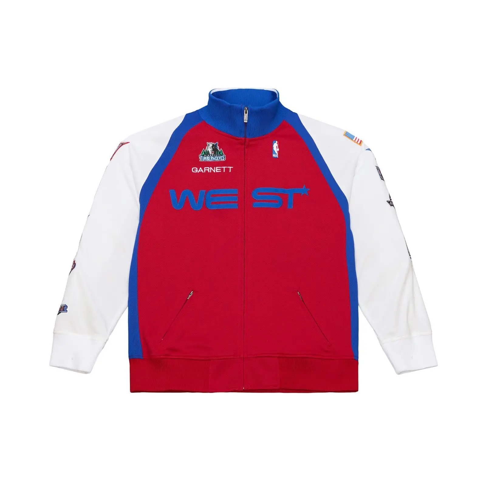 Kevin Garnett 2006 NBA All-Star Game Red/White Authentic Full-Zip Jacket Throwback Outerwear Vintage Fan Gear Mitchell & Ness