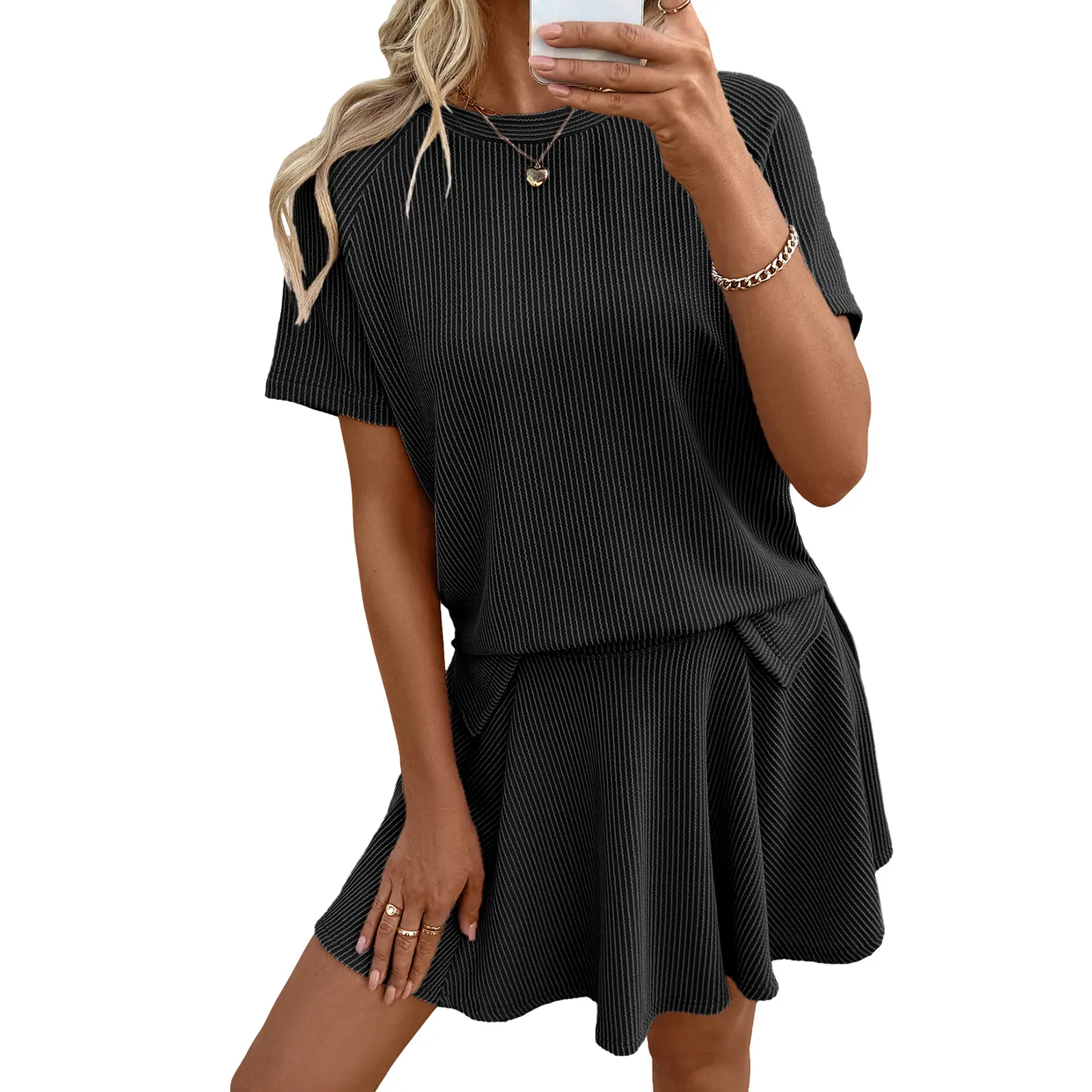 EVALESS Women's 2 Piece Sets Ribbed Knit Short Sleeve Tops & Lined Pleated Mini Skirt Lounge Sets Comfy Summer Outfits Soft Tracksuit Basic Womenswear - Casual - TikTok Shop EVALESS Women's 2 Piece Sets Ribbed Knit Short Sleeve Tops & Lined Pleated Mini Skirt Lounge Sets Comfy Summer Outfits Soft Tracksuit Basic Womenswear - Casual - TikTok Shop