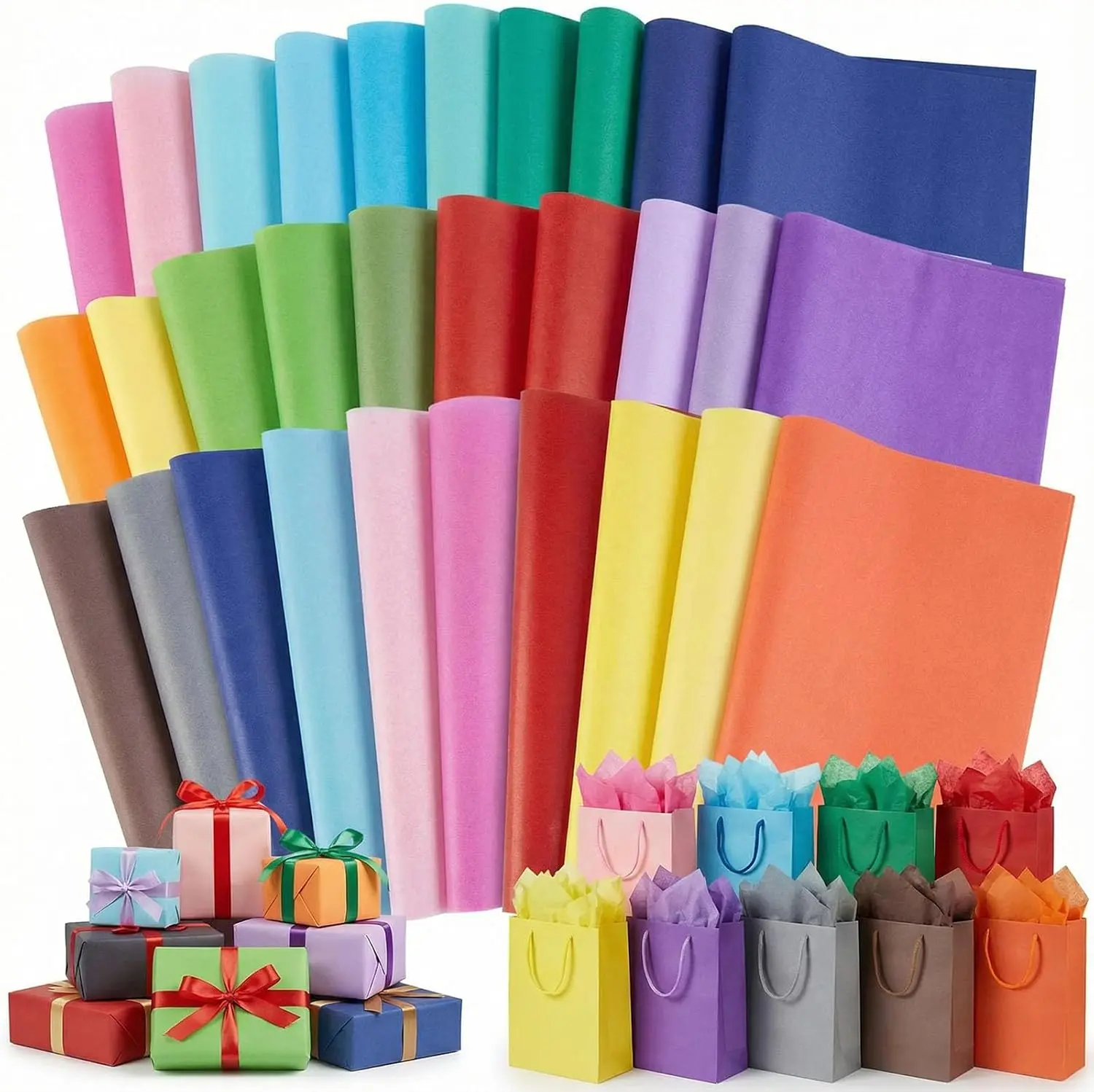 120 Sheets Tissue Paper, 20x14 Inch Gift Wrapping Paper Bulk for DIY Crafts Gift Box Wrapping 20 Colors