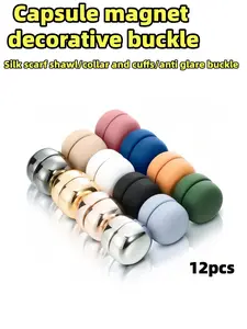 12pcs Magnetic Headscarf Pins, Multi-Use Hookless Scarf Clips, Needle-Free Tiebacks, Women's Clothing Accessories, Stylish & Practical, Hijabs