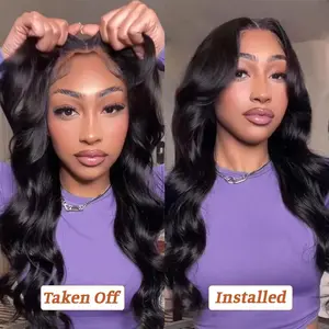 Wavymy Hair M-Cap Wear Go 9x6 HD Glueless Lace Pre Bleached Knots Body Wave Human 180% Density Hair Wigs