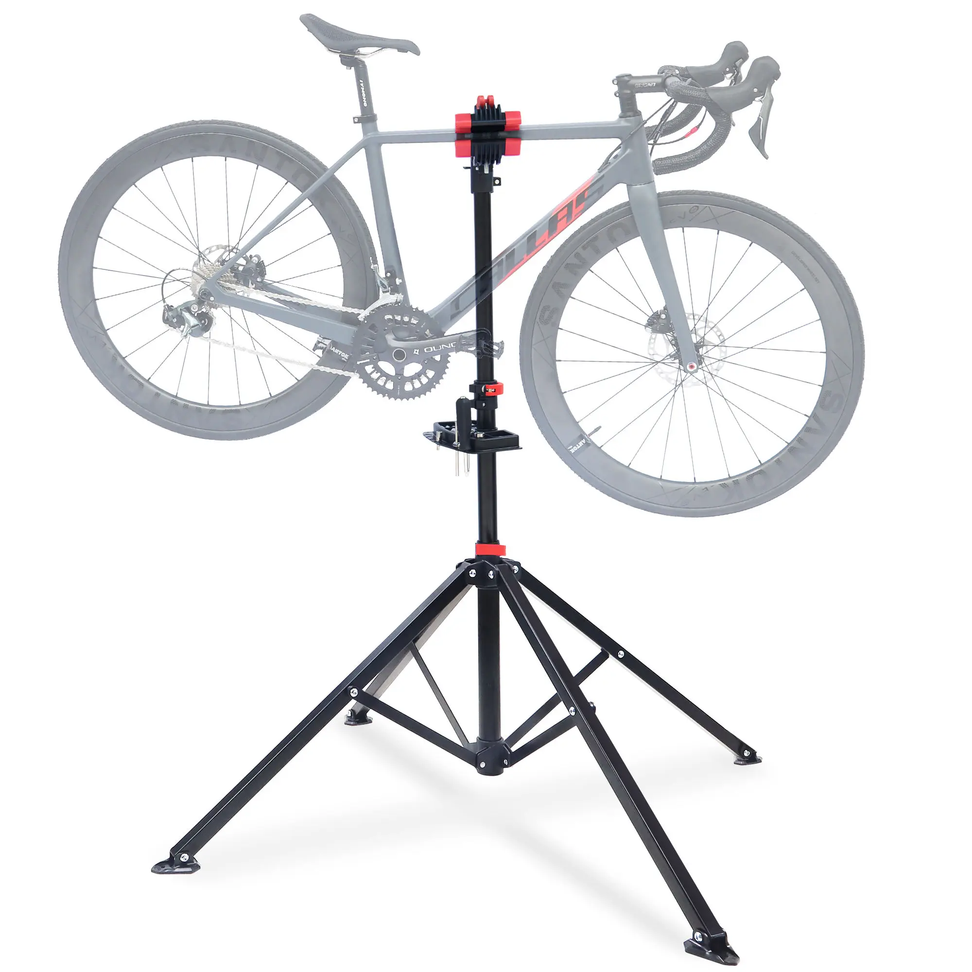Heavy Duty Bike Repair Stand Adjustable Bike Work Stand with Magnetic Tool Tray Fold-able Bicycle Repair Stand with Telescopic Arm for Mountain Road Bikes Home Garage And Shop