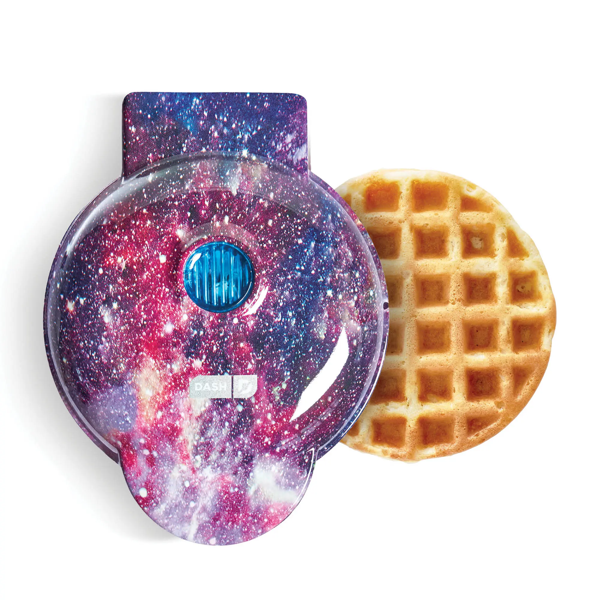DASH Nonstick Waffle Maker - Miniature 4” Waffles Surface, 350W Corded Household Kitchen Appliance, Designed in NYC, Even Heating, Galaxy Print, Ideal for Kids