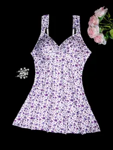 French Style Ditsy Floral Sleepwear, Cute Fitted Sleeveless Nightgown, Sleeveless Nightdress, Perfect for Home & Outdoors, Ideal for Dating & Vacation