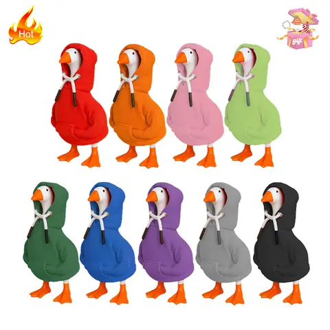 7-inch Desk Goose Mini Hoodie Outfits - 9-Color Polyester Magnetic Fit Statue Key Holder Clothes, Customizable Funny DIY Specialty Accessory, Limited Release Decor for Desk Décor Lovers (Blue(hot!), Light Green(new!))