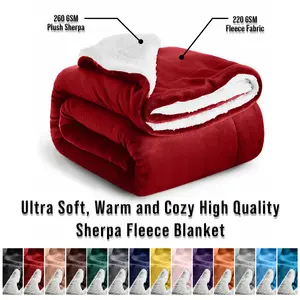 【Weekly Picks 】Imperial Homeware Ultra-Soft Luxury Sherpa Fleece Blanket Dual-Layer Plush Warm & Lightweight Throw for Cozy Nights Available in Queen, Twin and Throw Sizes