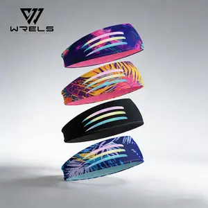 Breathable Comfortable Sweat-Absorbing Sports Headband, Reflective Fashion Ice Silk Headband, Outdoor Running Fitness Headband