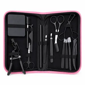 14PCS Professional Stainless Steel Eyebrow Grooming Kit - Salon-Grade Sensitive Skin Gentle Tools with Precision Tweezers, Brush, Comb, Scissors for Blending, Beginner Makeup Styling