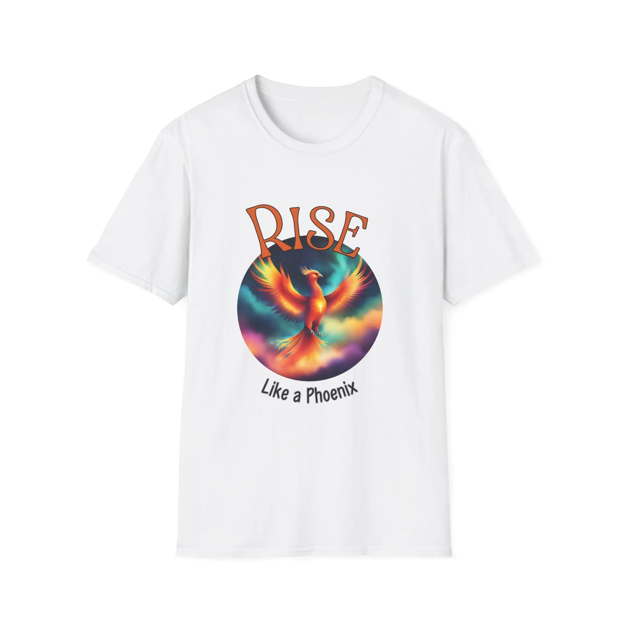 Phoenix Rise Unisex T-Shirt, Graphic Tee, Inspirational Shirt, Bird Rebirth Top, Motivational Phoenix Clothing