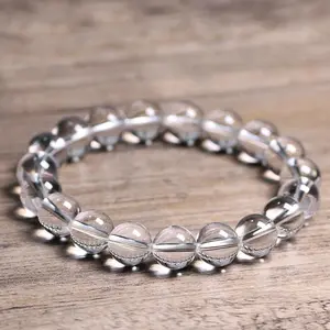 Natural Clear Quartz Stone Crystal 8mm Beaded Handmade Stretchy Bracelet Healing Inner Peace Protection Gift