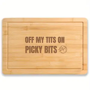 Chopping Board Engraved Cutting Board Off my Tits On Picky Bits Charcuterie Novelty Viral Cheese Board for Cooking, Birthday Thanksgiving Xmas Gift Giving Kitchen Christmas Supplies, Holiday New year 2026 Gift, Wooden Cutting Boards