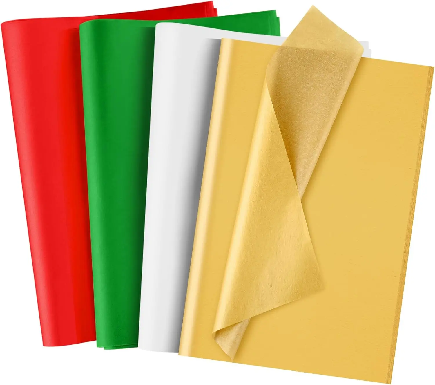 100 Sheets Christmas Tissue Paper Red Green White Golden  Wrapping Tissue Paper for Holiday  Crafts Bags and Party Decorations