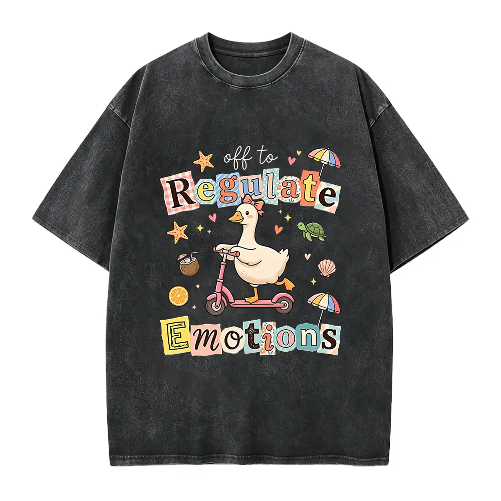 Off To Regulate Emotions Shirt, Summer Goose Shirt, Therapist Gift, Mental Health Shirt,  Summer Vibes Tee, Positivity Shirt