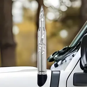 50 Cal Bullet Antenna Car Truck Universal Replacement for GMC Sierra 1500 Chevy Dodge Ram Silverado 1500 Ford F-150 Accessories RAM 1500 Short Antenna Replacement