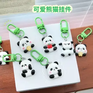 H&D  1pc Panda keychain creative cute cartoon student schoolbag pendant small gift