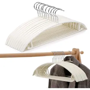Clothes Hanger Rubber Coated Contour Metal No Bumps Hanger, Suit Hanger,Coat Jacket Hangers,Sweater Hanger (Pack of 110, White)