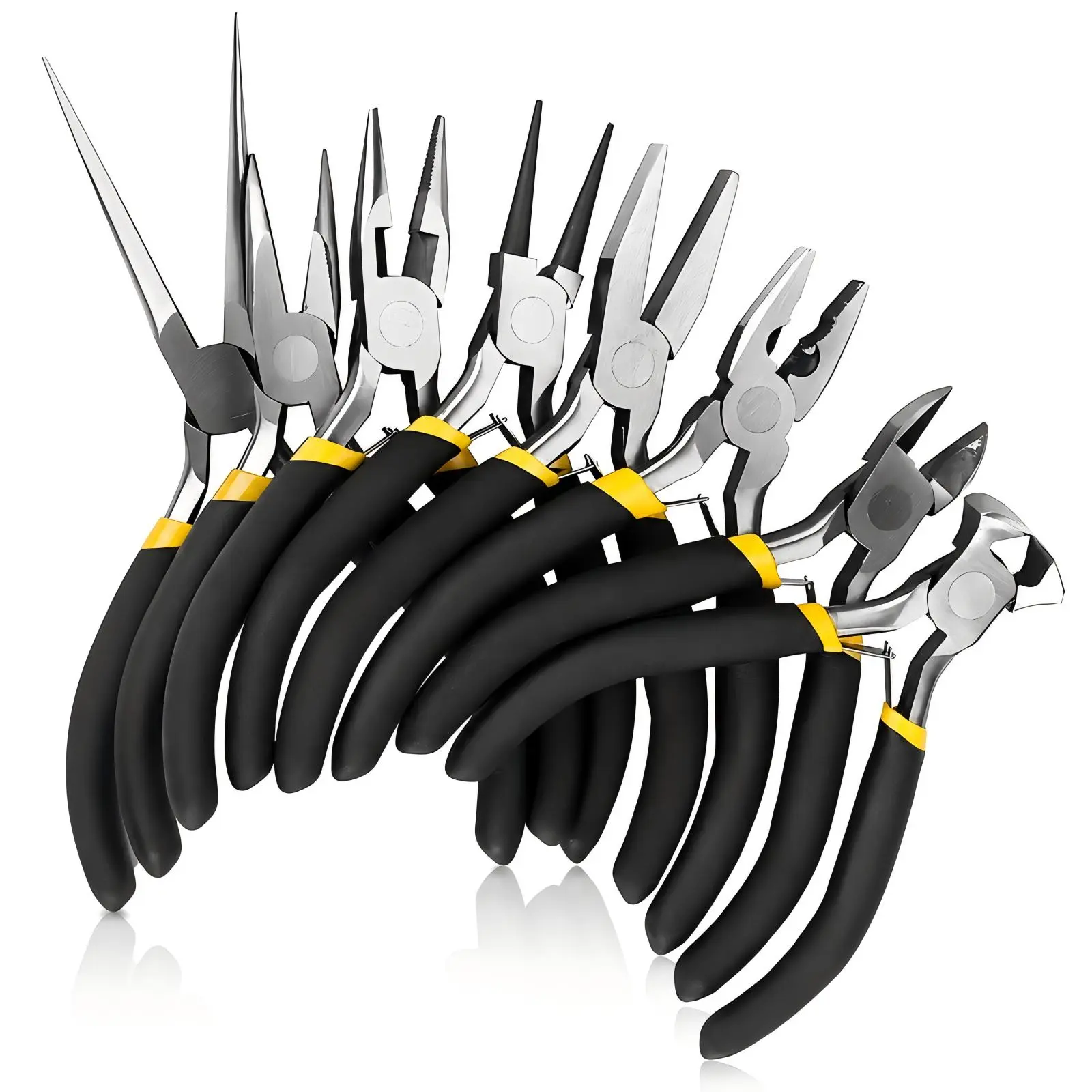 8pcs Jewelry Making Pliers Set - Stainless Steel Pliers with Rubber Grip for DIY Beading, Jewelry Repair, Bending Tasks, Durable Precision Tools, Durability