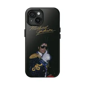 Michael Jackson Tough Phone Case with Iconic Glove Pose & Gold Signature - 2D Design Suitable for iPhone 17-11 Pro Max/Plus and Samsung Galaxy S23-25 - Impact Resistant Polycarbonate & TPU Lining - Protective Phone Cover