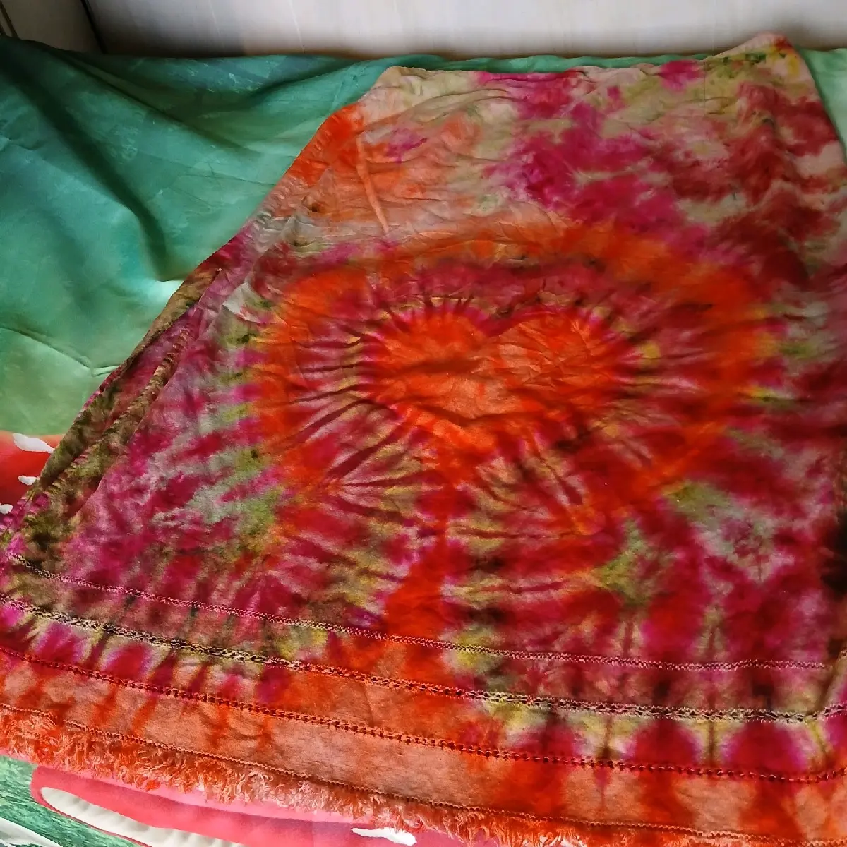 2XL Orange Heart 0218 Tiedye Dress Womens Size 2XL