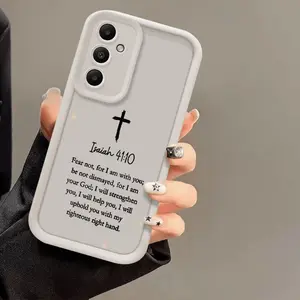 Samsung Galaxy S25/S24/S23/S22/S21 FE/Ultra/Plus Anti-Drop Shockproof Classic Black Phone Case with Isaiah 4:10 Verse Perfect Easter/Christmas/Halloween Gift QY15 Holiday Idea