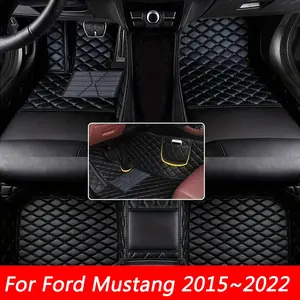 U Leather Car Floor Mats For Ford Mustang 2015~2022 Carpets Rug Foot Pads interior Accessories Full Set Uk Exclusions Automotive Floor Mats