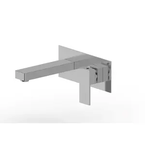 Aquamoon Milan Wall Mounted Bathroom Faucet Brush Nickel Finish Single Handle Installation