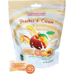 Peaches & Cream Hard Candy 5.5oz Stand-Up Pouch, 25 Pieces