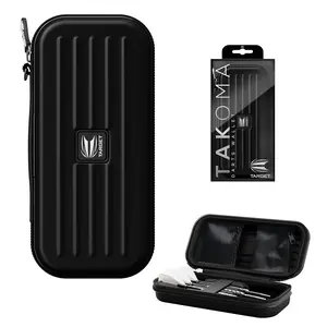 Target Darts Takoma Dart Case Wallet, Regular Size, Black | Store 3 Fully Assembled Darts & Accessories | Dart Holder with Zip Lock Pouches, Store Flights, Shafts & Swiss Points