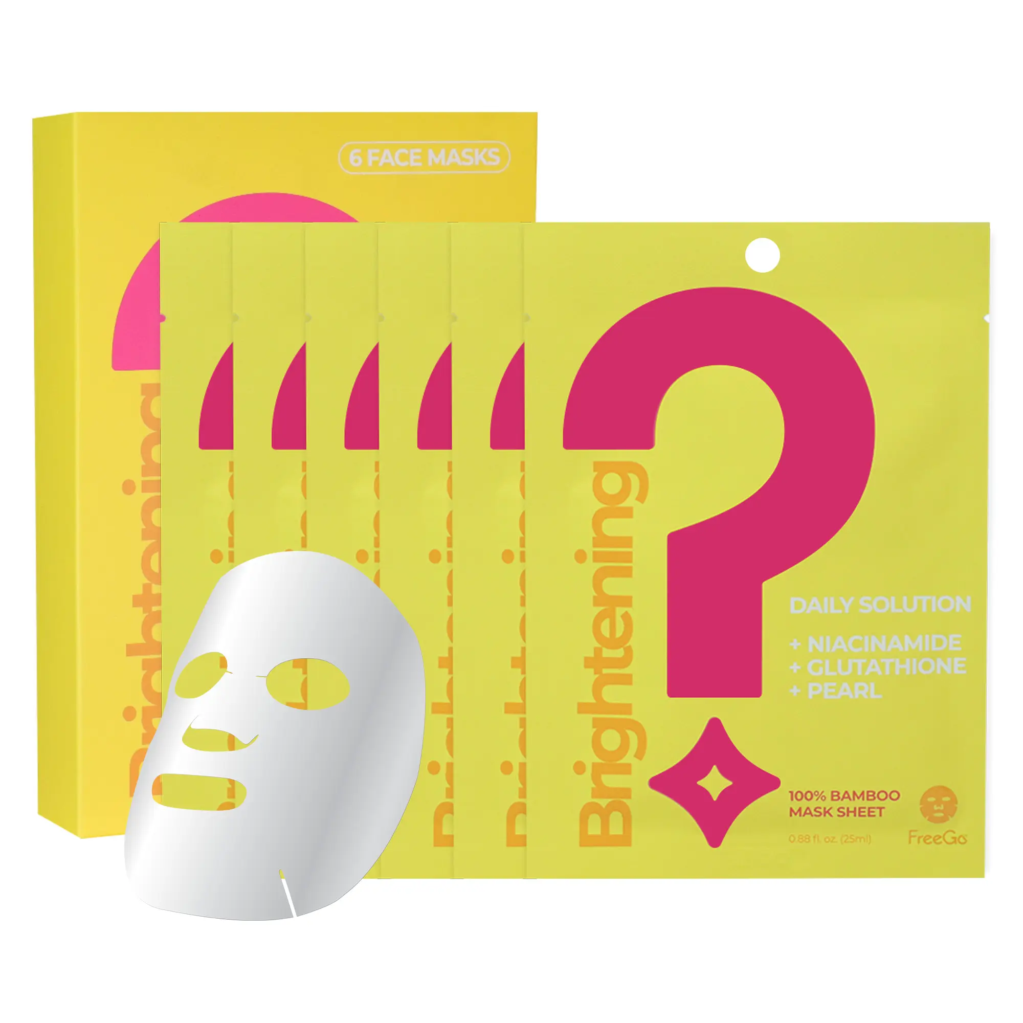 Brightening Daily Solution Niacinamide Glutathione Pearl Facial Mask Sheet (6-Pack)