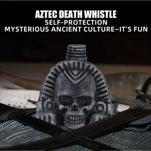 POGOLAB Aztec Death Whistle: Loudest Scream Whistle At 135+ Decibels - Authentic Human Sounding Screams - Easy to Blow & Scare