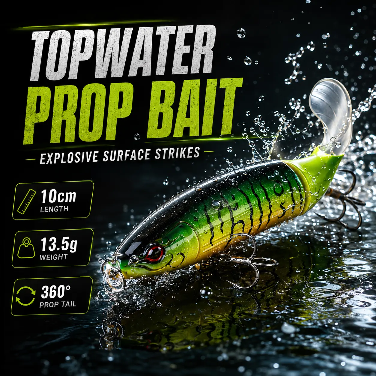 5/10PCS Artificial Fishing Lures with Tackle Box, Whopper Plopper Swimbaits, Topwater Hard Baits with Sharp Hooks, Realistic Swimming Action Fishing Bait for Bass, Trout, Outdoor Freshwater & Saltwater Fishing Accessories