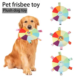 Durable Squeaky Plush Flying Disc Dog Toy, Outdoor Chewable Sound Toy for All Dogs, Training and Play, Perfect for All Breeds