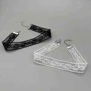 Short Lace Choker Nekclace for Women Girl Black White Color Fashion Romantic Necklace Gift for Party Wholesale Neck Jewelry