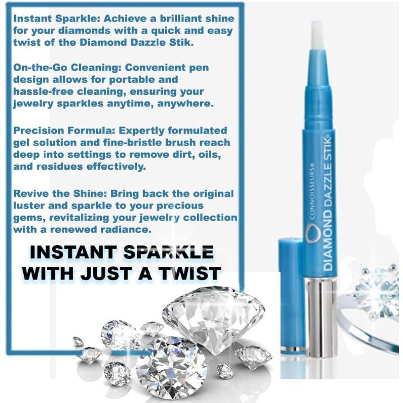 Dazzle with Brilliance: 1050 Diamond Dazzle Stik with Gold & Silver Jewelry Polishing Cloth Cleaner - Ultimate Jewelry Shine