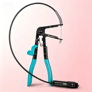 27" Long Reach Radiator Clamp Removal Tool, Ratchet Locking Spring Clamp Pliers for Automotive Repairs, Flexible Hose Clamp Pliers for Car and Truck Maintenance, Heavy-Duty Reusable Clamp Tool