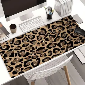 Vintage Leopard Pattern Mouse Pad, Rectangle Gaming Mouse Pad with Non-slip Rubber Base, Waterproof Desk Mat for Home Office School