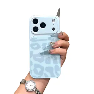 High-value Leopard Print Big Window Case iPhone 13 14 15 16 17 Pro Max Full Protection