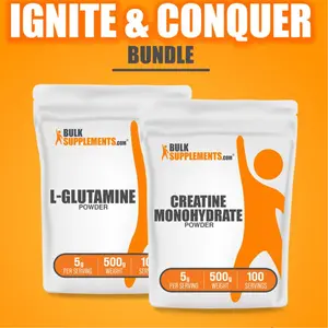 BulkSupplements - Ignite & Conquer Bundle - Creatine Monohydrate Powder - L-Glutamine Powder - Pre workout