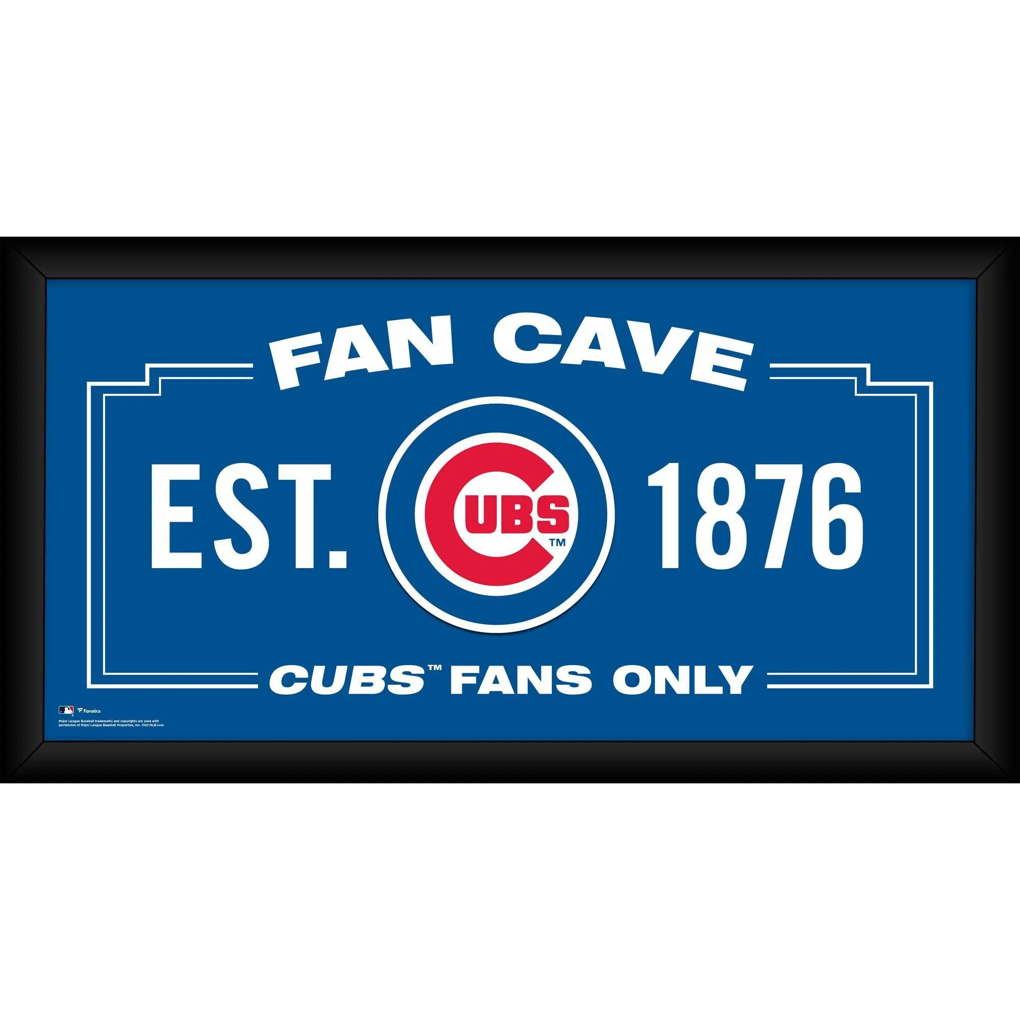Chicago Cubs Framed 10" x 20" Fan Cave Collage - MLB Memorabilia