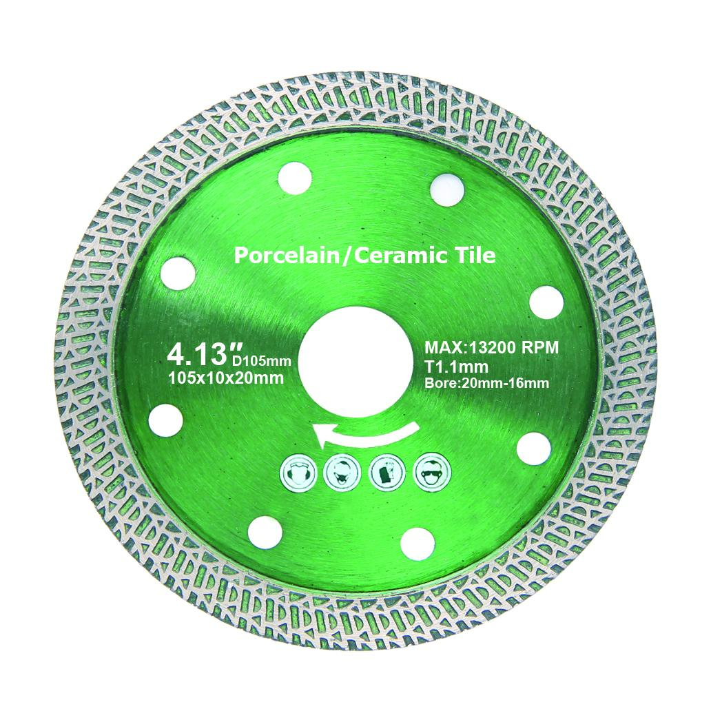 4.13 Inch Super Thin Diamond Ceramic Saw Blade, K Shape Blade Cutting Disc for Porcelain, Ceramic Tile Granite Brick and Concrete