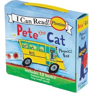 Pete the Cat 12-Book Phonics Fun!: A Box of 12 Mini-Books Featuring Short and Long Vowel Sounds (My First I Can Read) Paperback – Illustrated, January 3, 2017