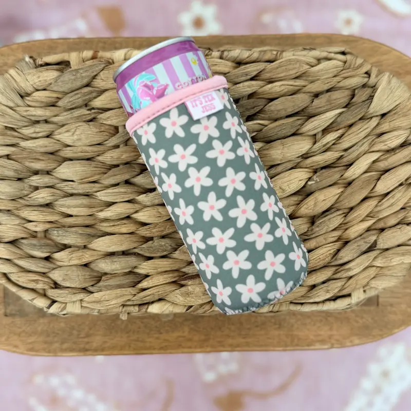 Slim Can Sleeve - Green Floral