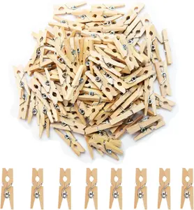 Mini Clothes Pins for Photo, Small Clothespins 100 count 1"  Wooden Mini Clothes Pins, Mini Photo Clips Small Clothes Pins for Photos, Crafts, Arts,