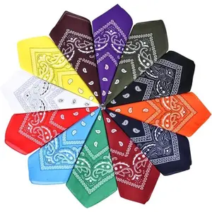 Cowboy Bandanas Paisley Print Head Wrap Headbands Stylish Square Head Scarf Headwear for Men and Women (1/3/12 Pack)