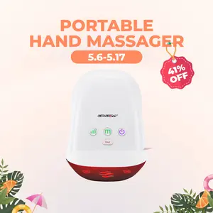 CINCOM Portable Hand Massager (WHITE), Cordless, with Comfort Heat and Gentle Massage, Adjustable Settings, Auto-Off Feature, Rechargeable, Perfect for Daily Relaxation, Ideal Gift
