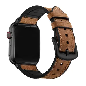 Adjustable Durable Leather Strap for Apple Watch 38mm-49mm, Smartwatch Strap, Sweat Resistant Design, Fits Series 1-10 & Ultra, Wearable Accessories, Smart Watch Straps